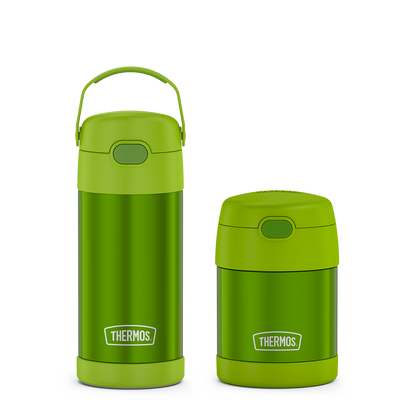 12oz FUNtainer Water Bottle & 10oz Food Jar Bundle - Lime