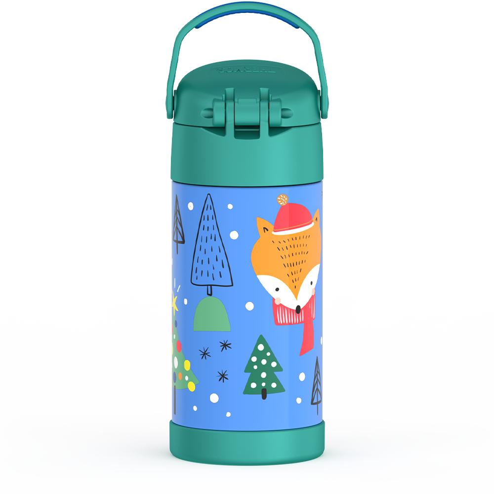 12 ounce Funtainer water bottle with penguin pattern