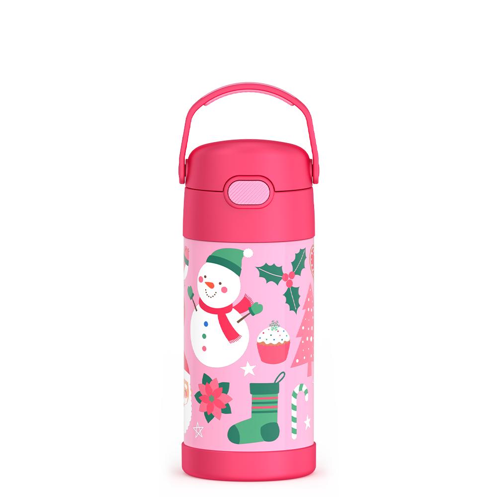 12 ounce FUNtainer water bottle with snowman pattern