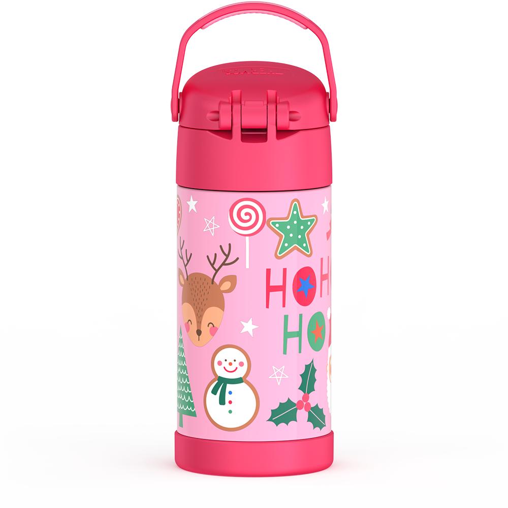 12 ounce FUNtainer water bottle with snowman pattern