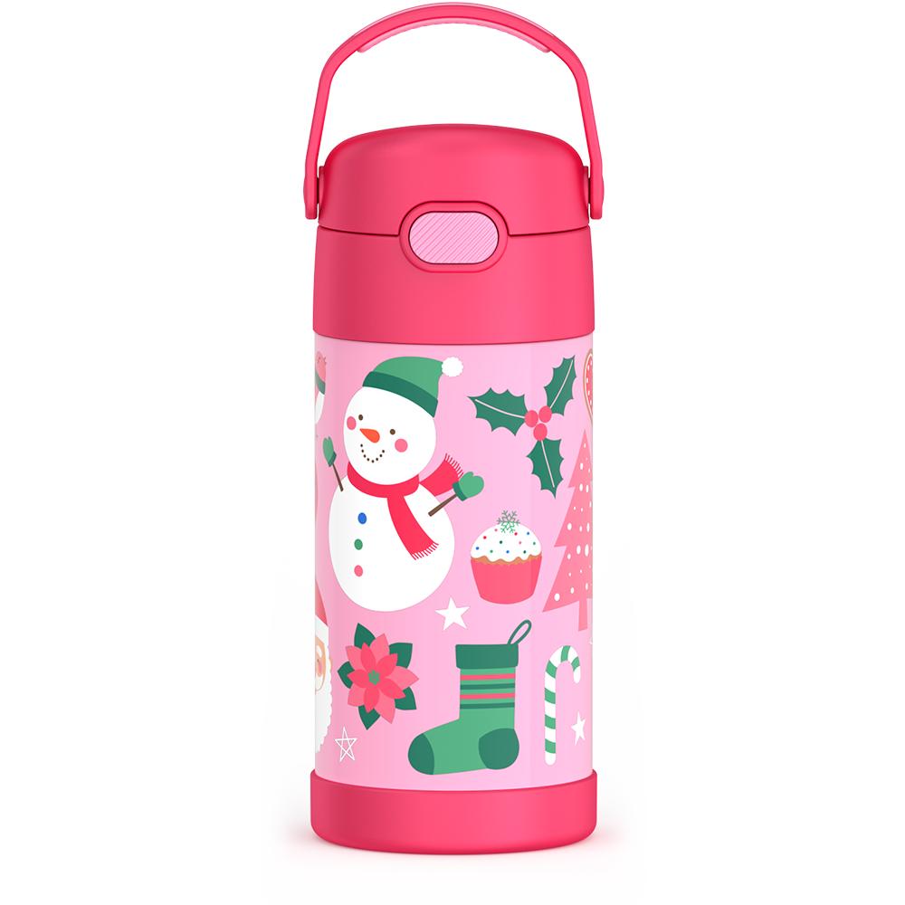 12 ounce FUNtainer water bottle with snowman pattern