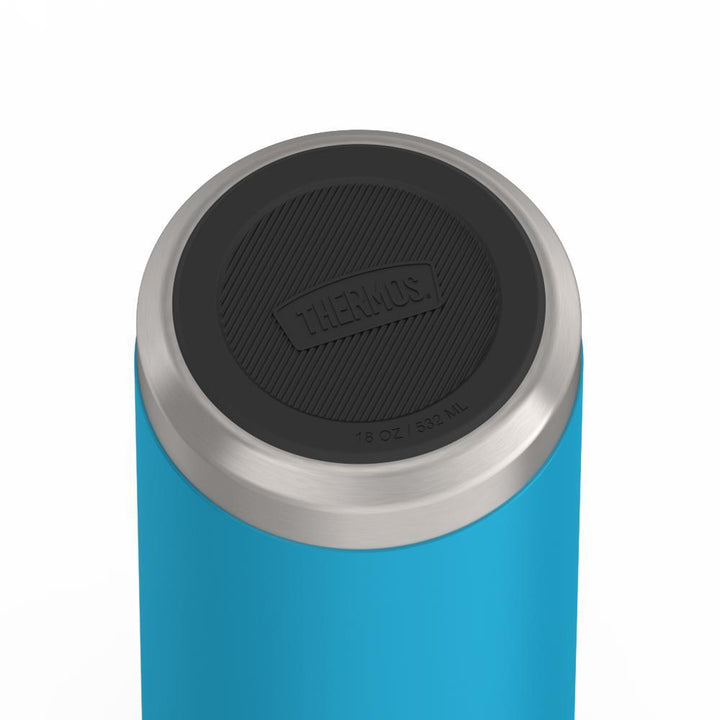 Thermos 18 ounce Stainless Steel Water Bottle, base view of non-slip base, Dark Teal.