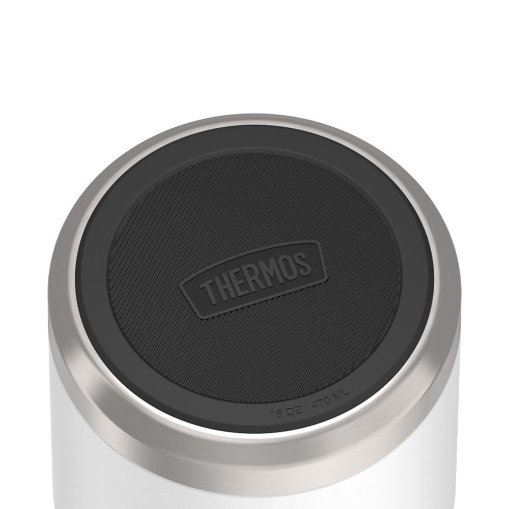 16 ounce Thermos Food Jar with stainless steel spoon,bottom view of non-slip base, Snow White.