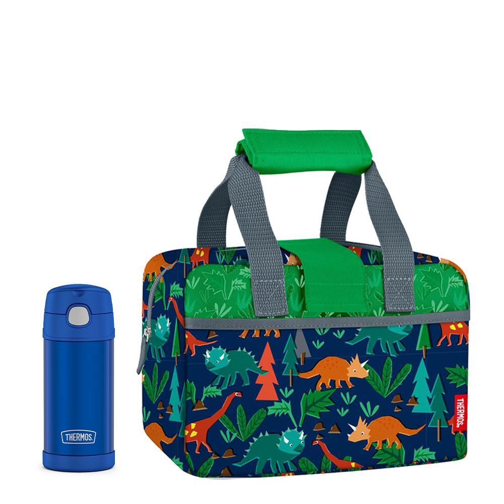 Thermos Dinosaur lunch box and 12 ounce stainless steel water bottle bundle