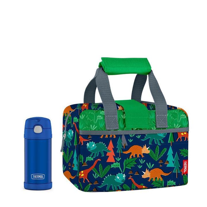 Thermos Dinosaur lunch box and 12 ounce stainless steel water bottle bundle