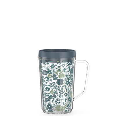 16oz DOUBLE WALL DESK MUG BLUE FLORAL