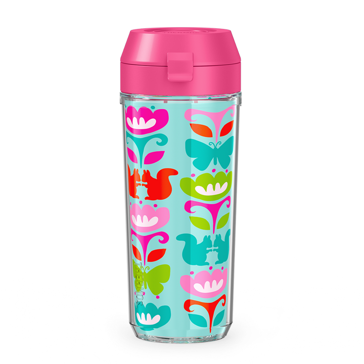 18oz DOUBLE WALL WATER BOTTLE SQUIRREL ROWS