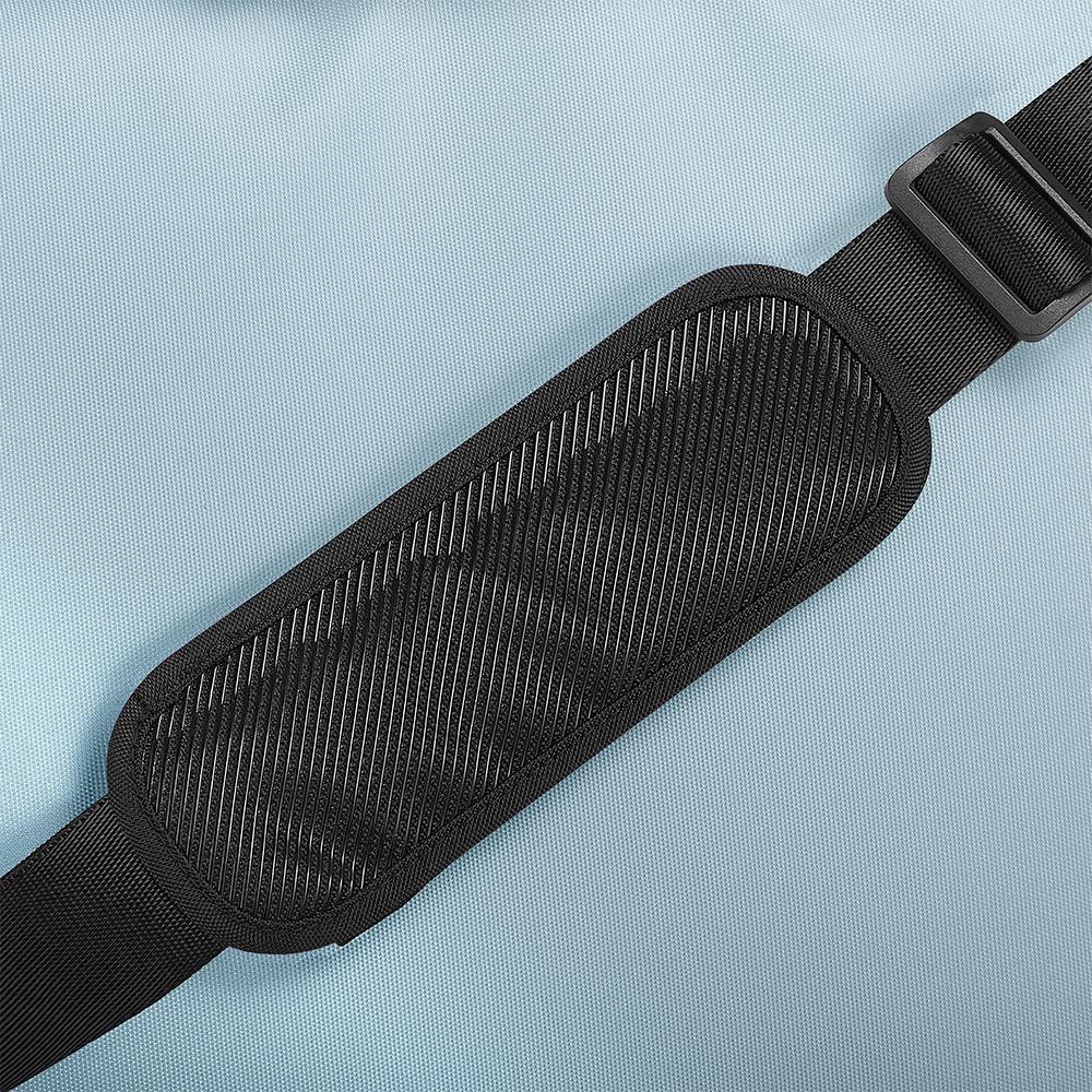 12 Can Icon Cooler, detail view of black carrying strap, in Glacier.