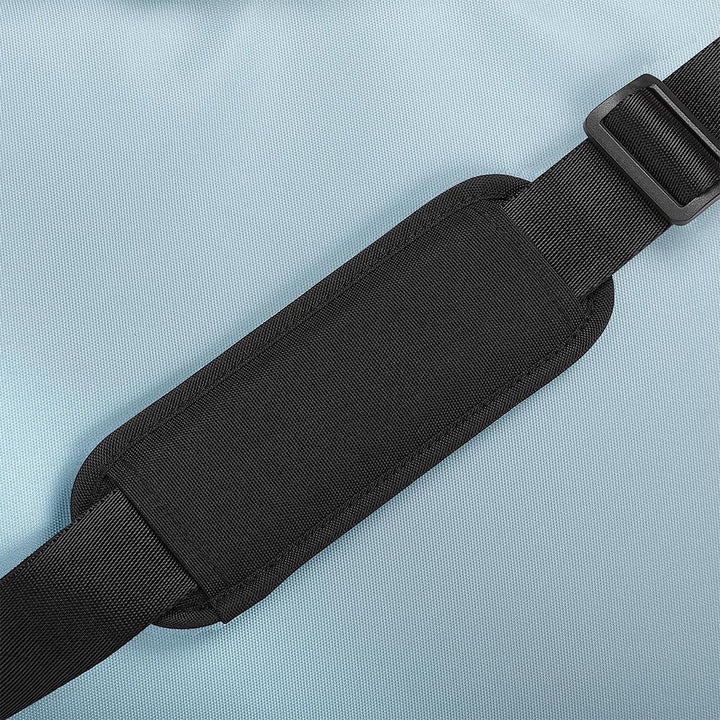 12 Can Icon Cooler, detail view of black carrying strap, in Glacier.