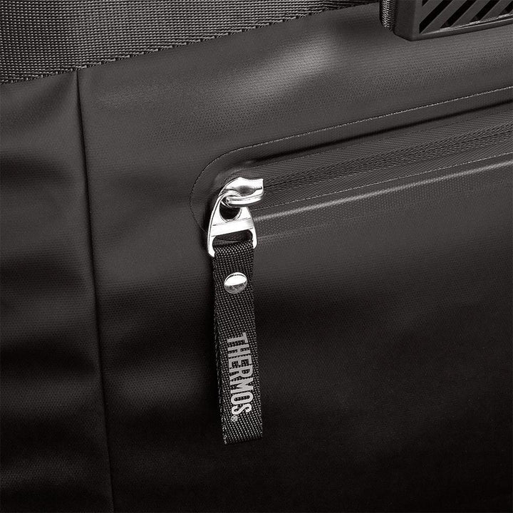 12 Can Icon Cooler, front pouch zipper with Thermos Brand logo.
