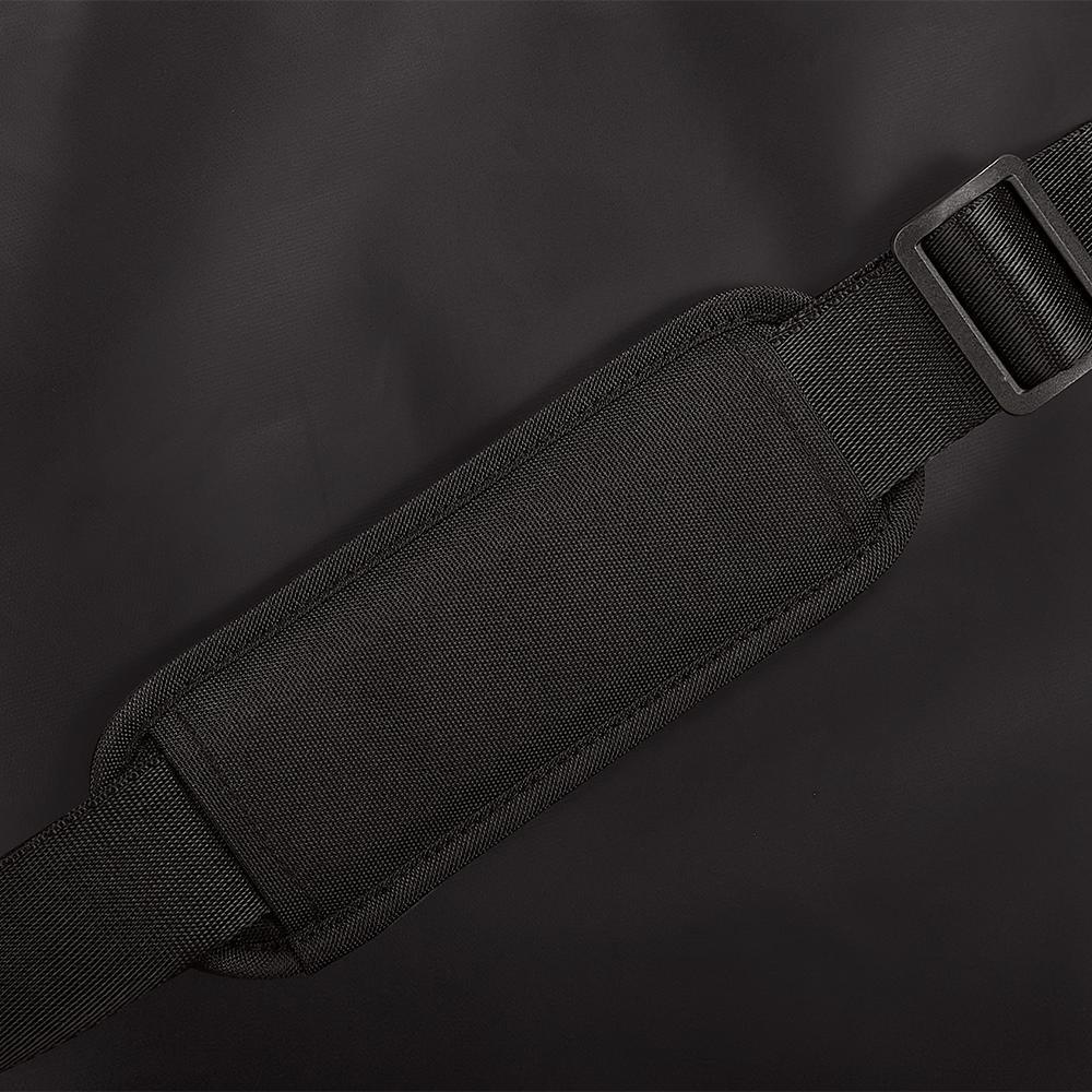 12 Can Icon Cooler, detail view of black carrying strap, in Granite.