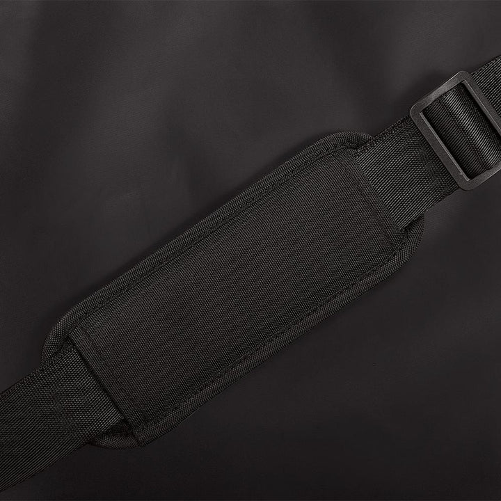 12 Can Icon Cooler, detail view of black carrying strap, in Granite.