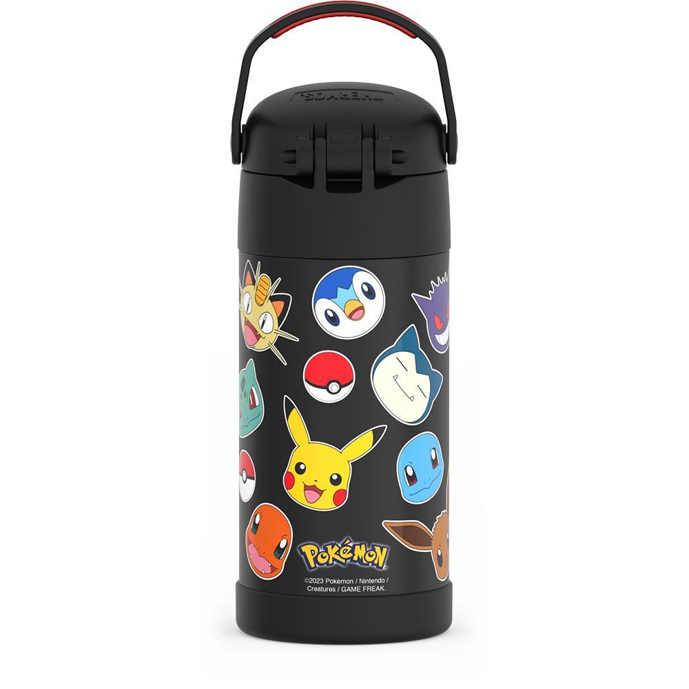 12 ounce Funtainer water bottle with handle up, Pokémon.