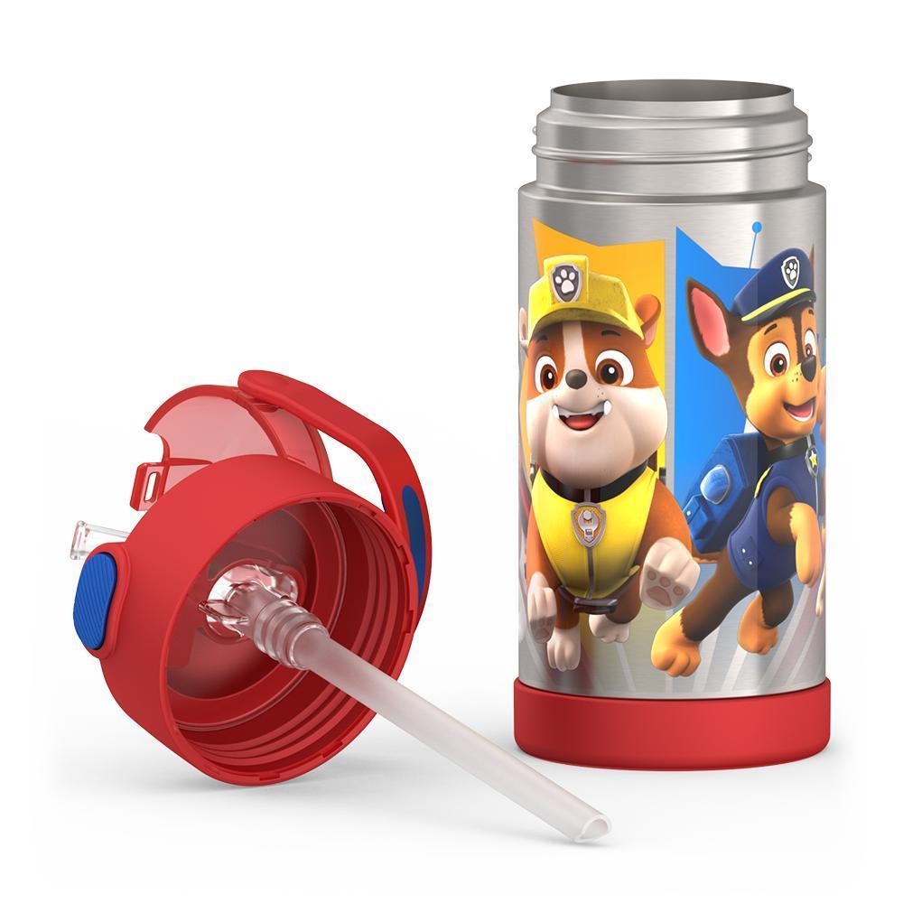 12 ounce Funtainer water bottle, Paw Patrol, Red.