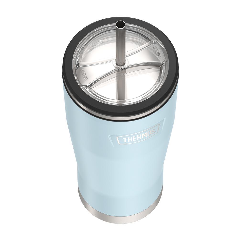 Thermos 24 ounce stainless steel tumbler with straw