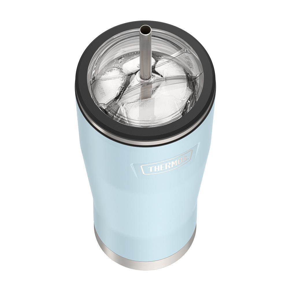 Thermos 24 ounce stainless steel tumbler with straw