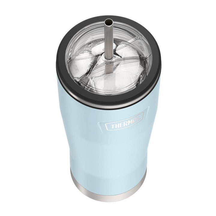 Thermos 24 ounce stainless steel tumbler with straw