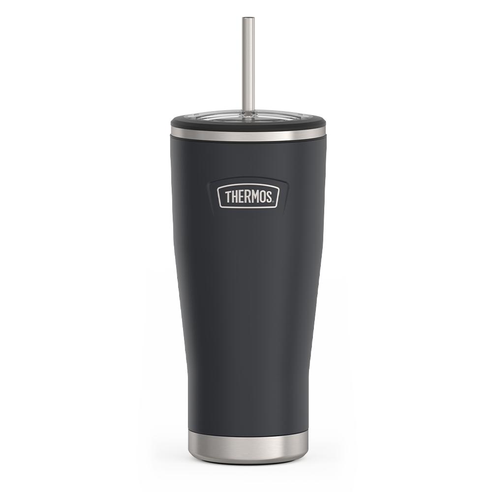 Thermos 24 ounce stainless steel tumbler with straw