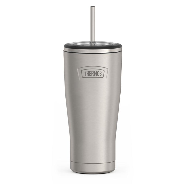 Thermos 24 ounce stainless steel tumbler with straw