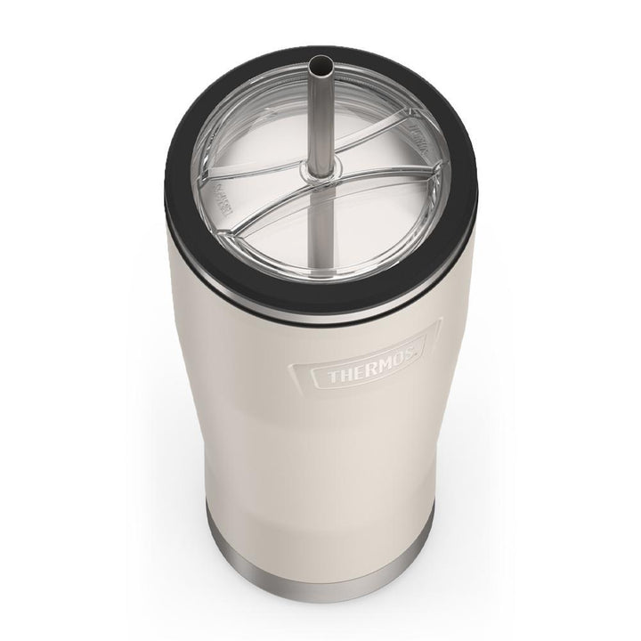 Thermos 24 ounce stainless steel tumbler with straw