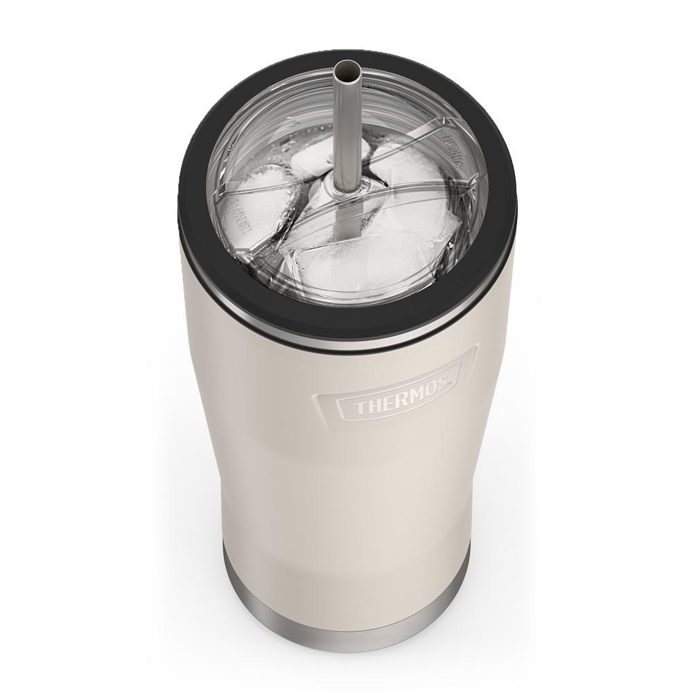 Thermos 24 ounce stainless steel tumbler with straw