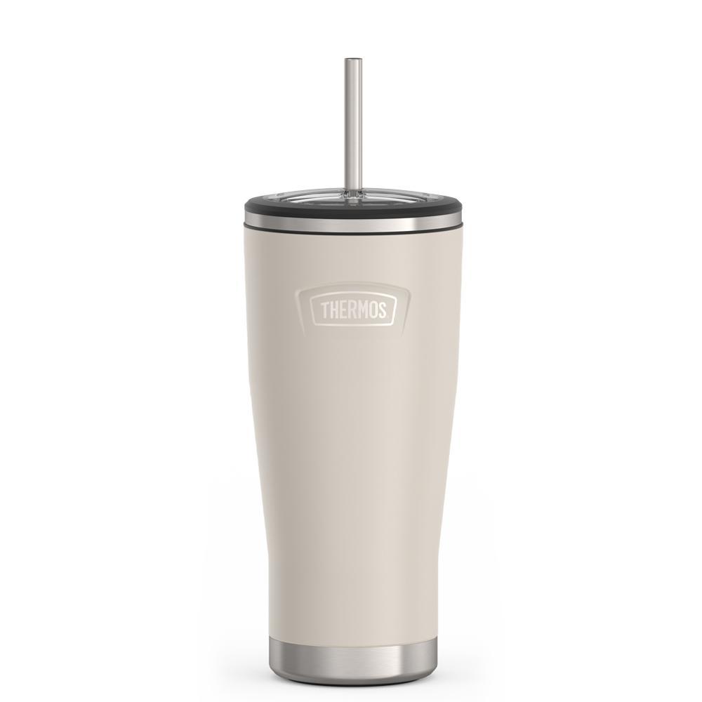 Thermos 24 ounce stainless steel tumbler with straw