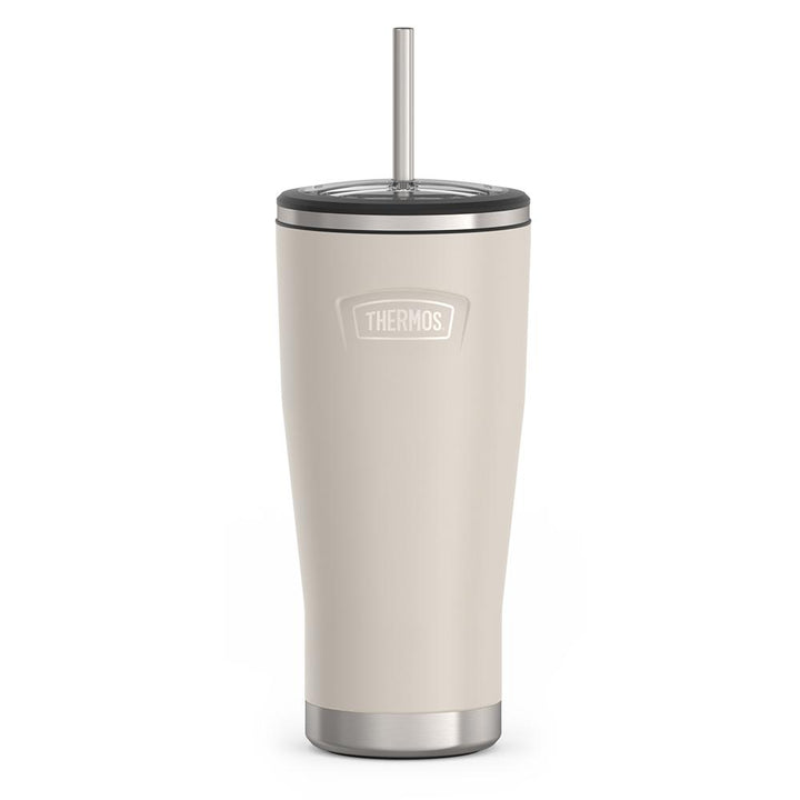 Thermos 24 ounce stainless steel tumbler with straw