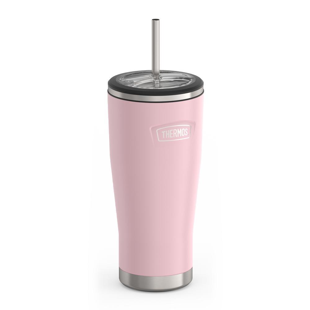 Thermos 24 ounce stainless steel tumbler with straw