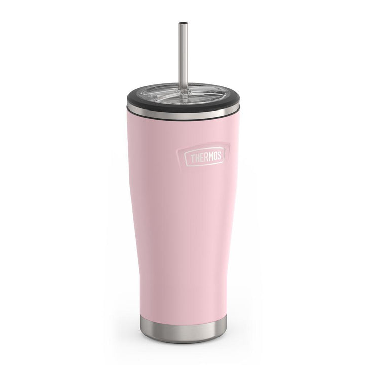 Thermos 24 ounce stainless steel tumbler with straw