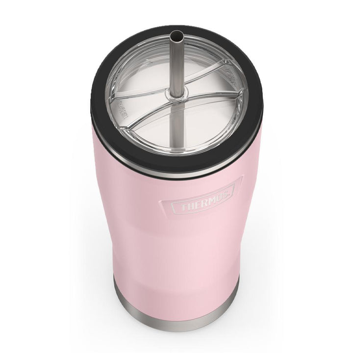 Thermos 24 ounce stainless steel tumbler with straw