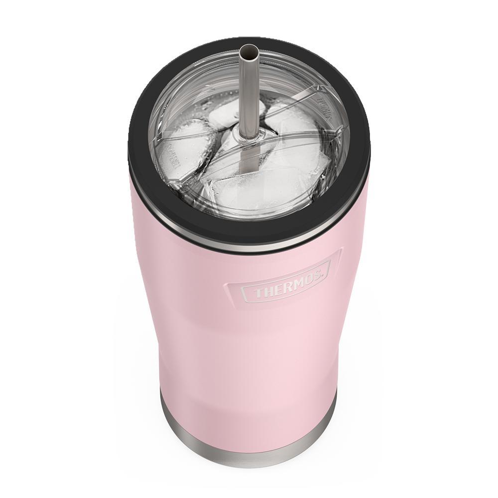Thermos 24 ounce stainless steel tumbler with straw