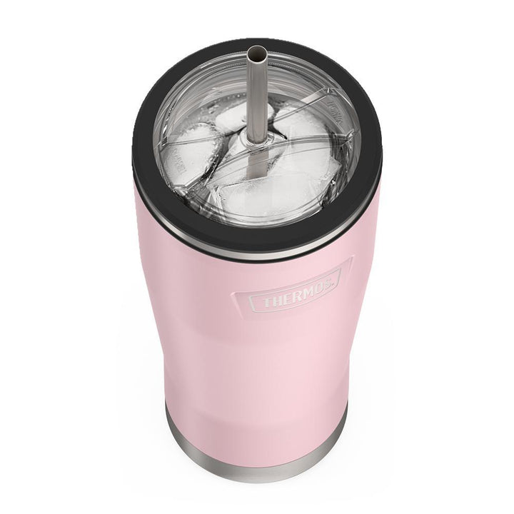 Thermos 24 ounce stainless steel tumbler with straw