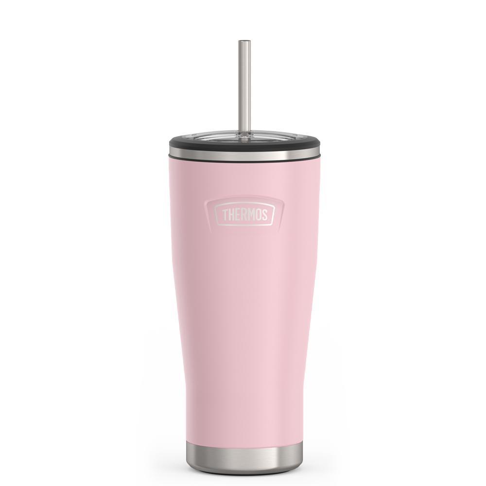 Thermos 24 ounce stainless steel tumbler with straw