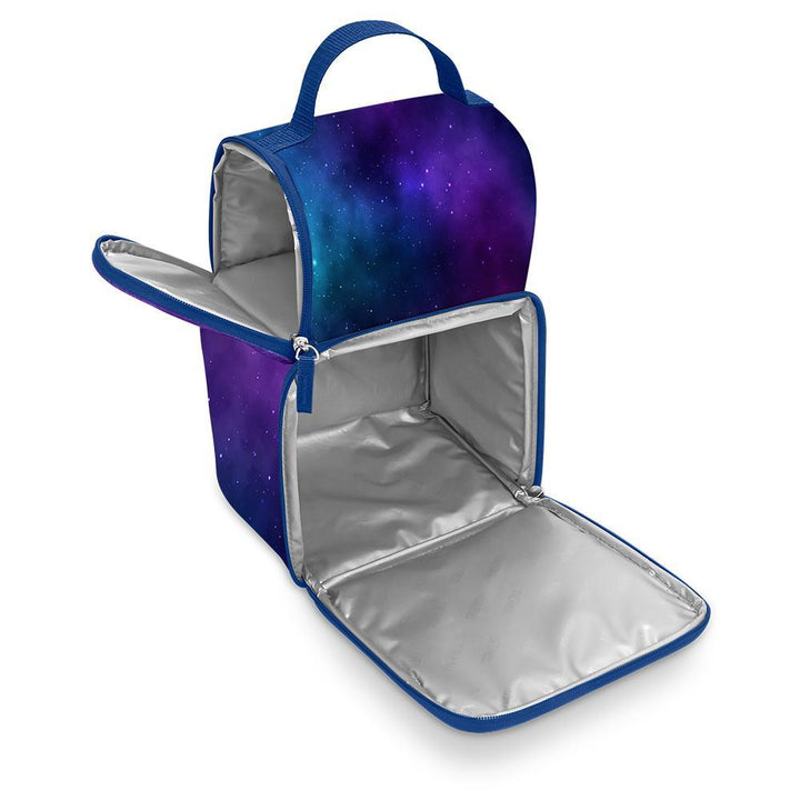 Thermos navy and purple soft lunch box with multiple compartments
