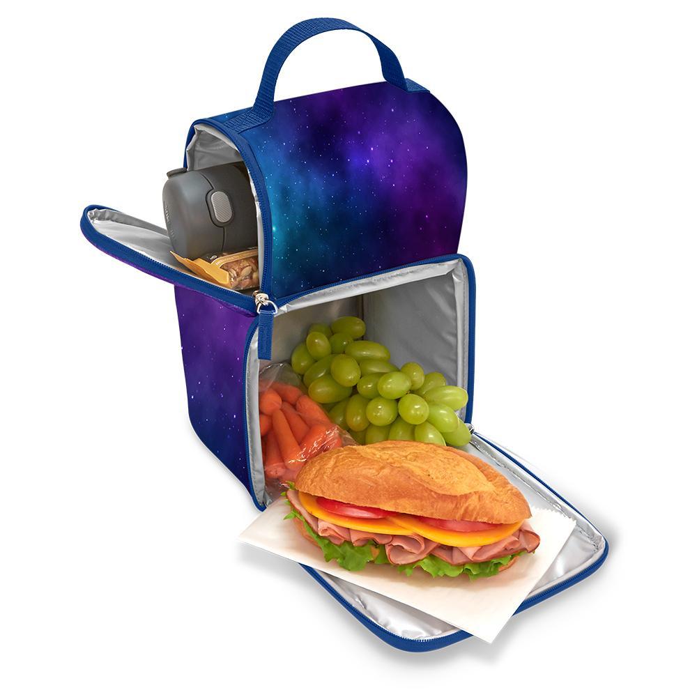 Thermos navy and purple soft lunch box with multiple compartments