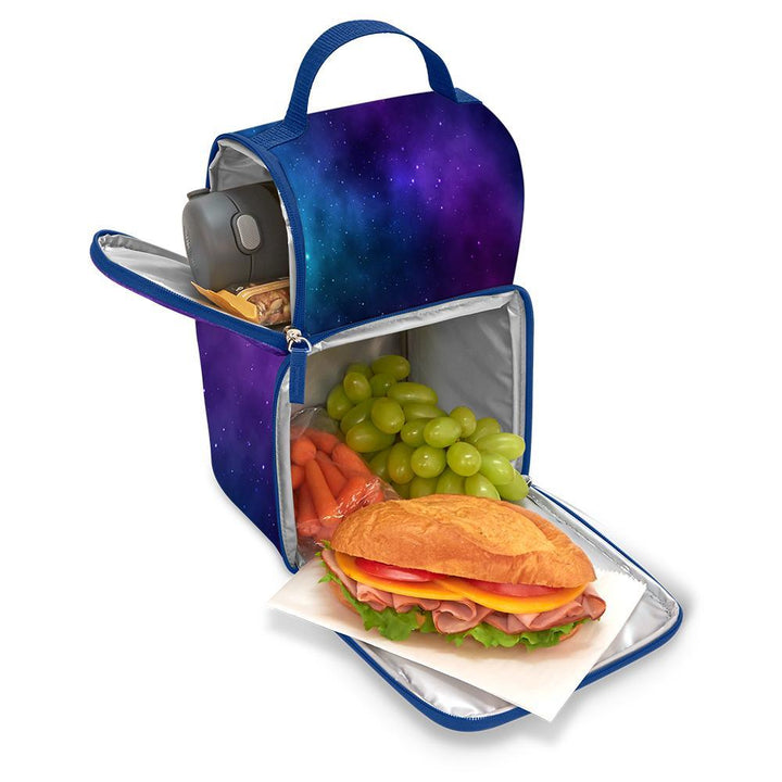 Thermos navy and purple soft lunch box with multiple compartments