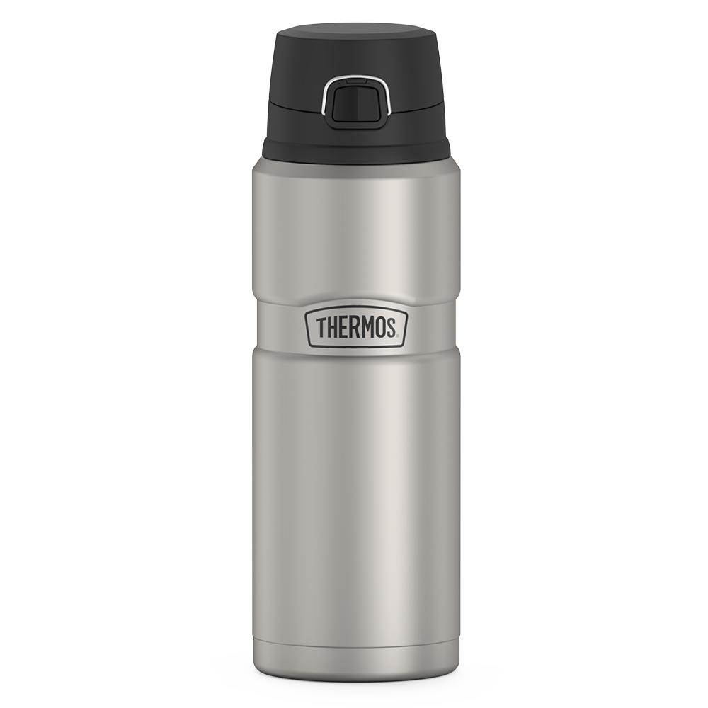 24 ounce Stainless King, Matte Stainless Steel drink bottle, PRES view