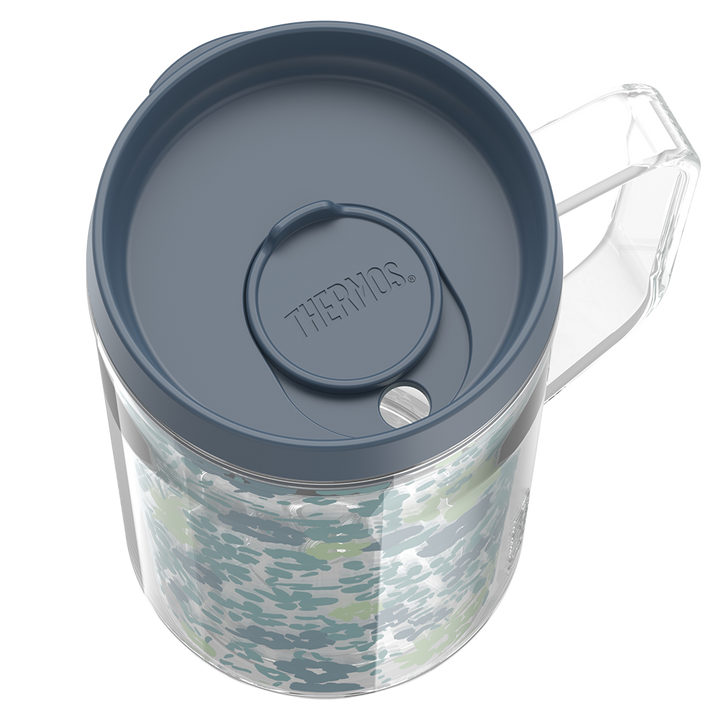 16oz DOUBLE WALL DESK MUG BLUE FLORAL