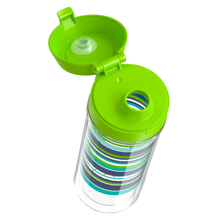 18oz DOUBLE WALL WATER BOTTLE NAVY STRIPES