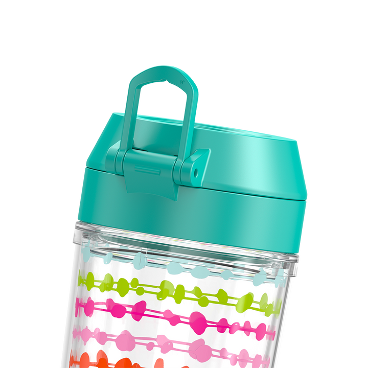 18oz DOUBLE WALL WATER BOTTLE MULTI COLORED ROWS