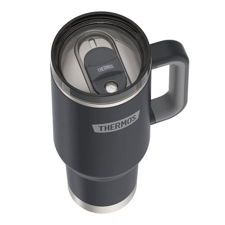 40 ounce Granite Cup Holder Mug, Lid Inset Closed