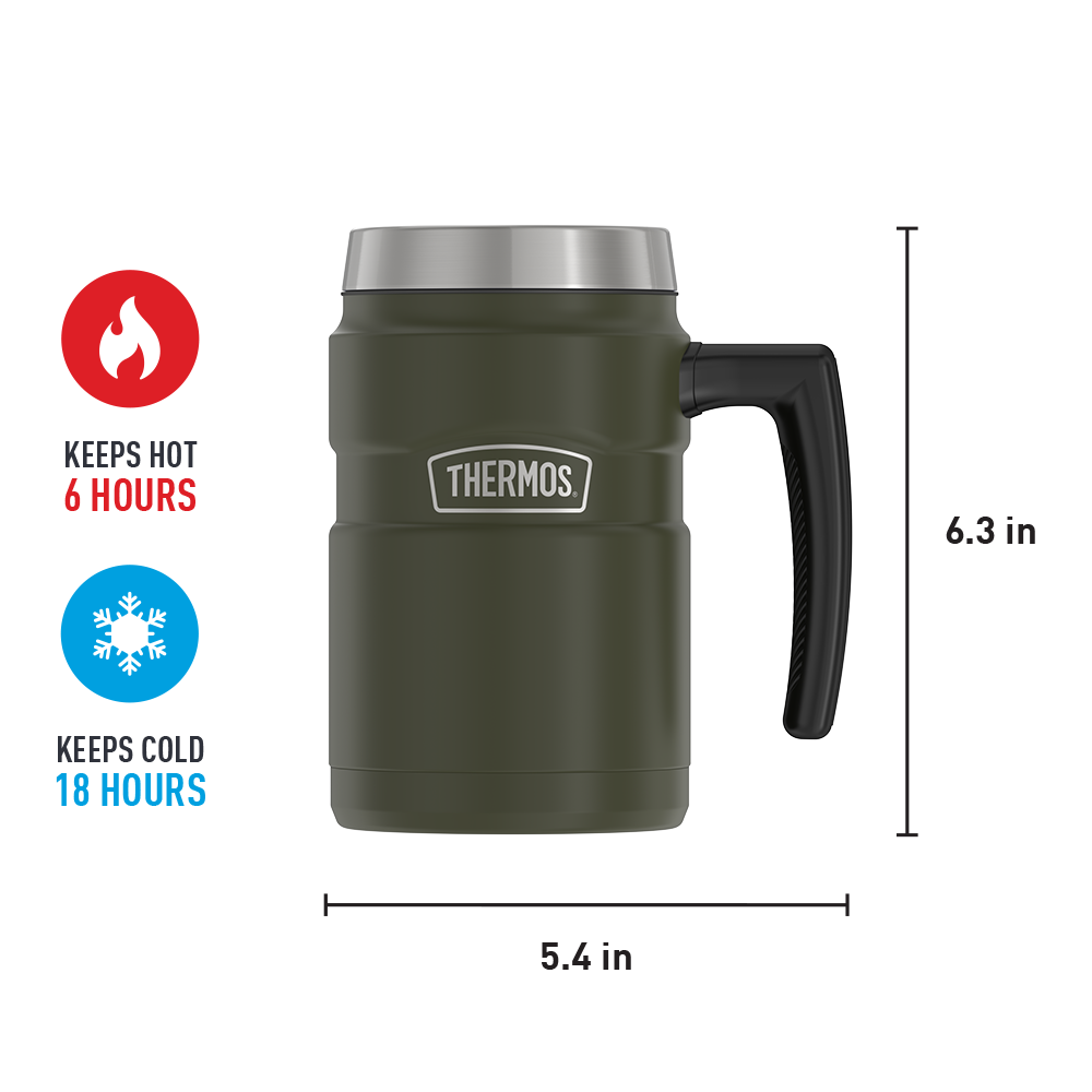 Thermos 16 ounce stainless steel mug without lid