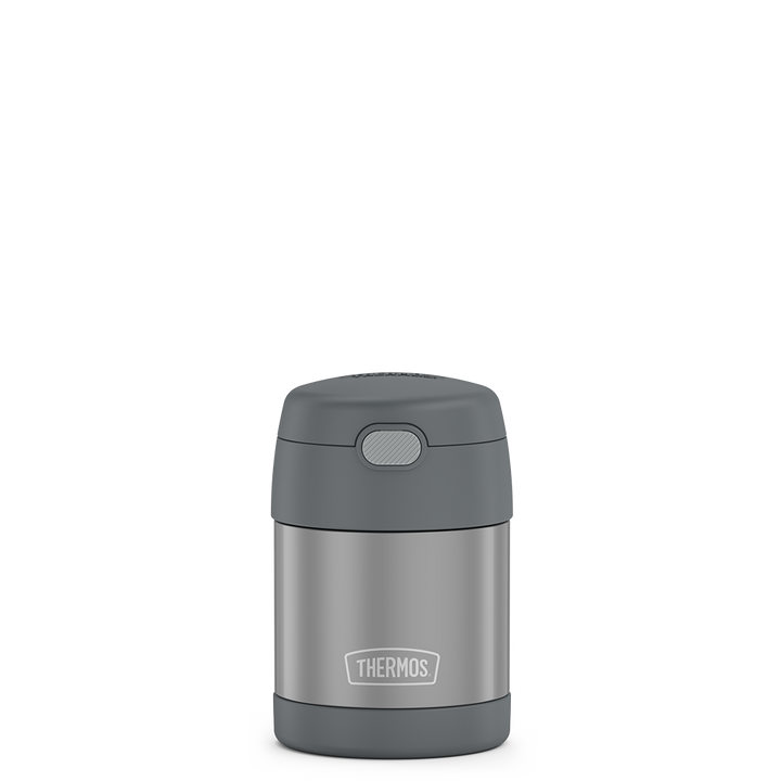 10 ounce Funtainer food jar, grey, view 1.