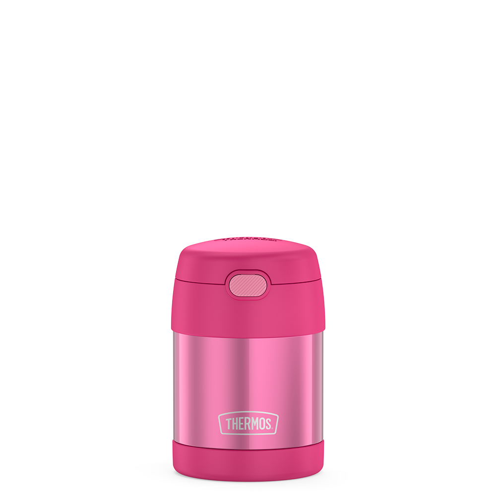10 ounce Funtainer food jar, pink, view 1.