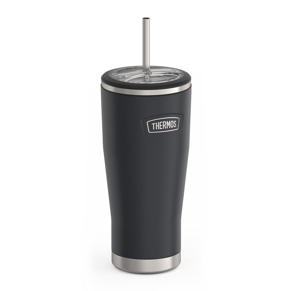 Thermos 24 ounce stainless steel tumbler with straw