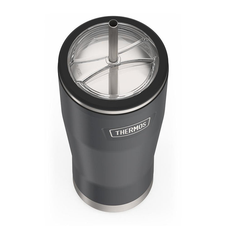 Thermos 24 ounce stainless steel tumbler with straw