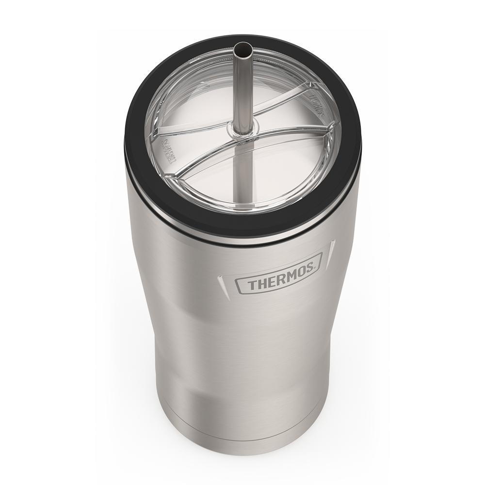 Thermos 24 ounce stainless steel tumbler with straw