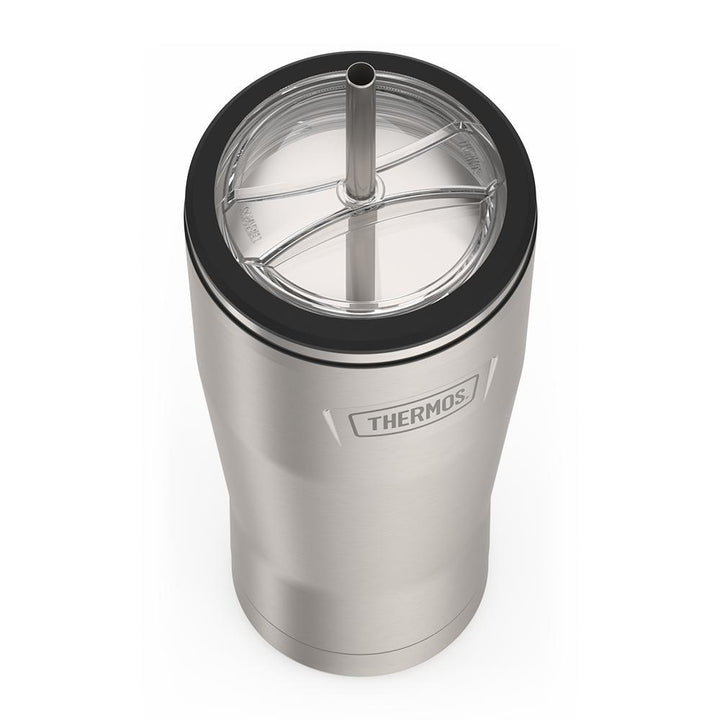 Thermos 24 ounce stainless steel tumbler with straw
