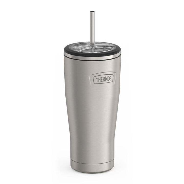 Thermos 24 ounce stainless steel tumbler with straw