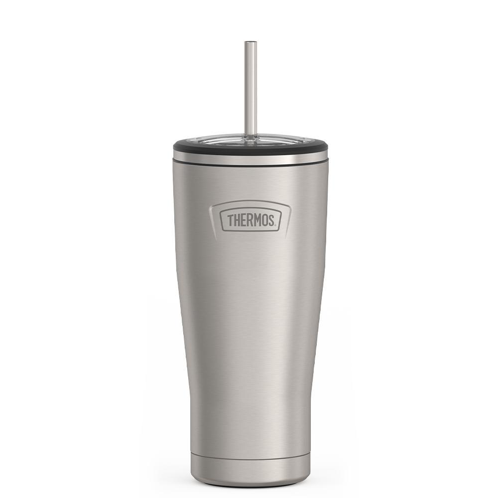 Thermos 24 ounce stainless steel tumbler with straw